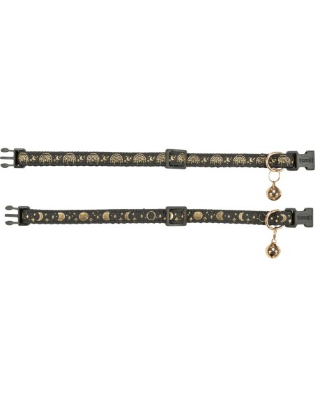 Collier pour Chat noir avec motifs dorés et clochette - Trixie