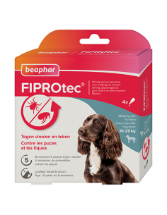 FIPROtec, pipettes antiparasitaires pour chien de 10 à 20kg