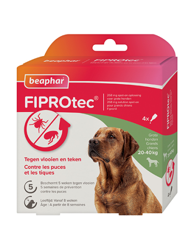 FIPROtec, pipettes antiparasitaires pour chien de 20 à 40kg
