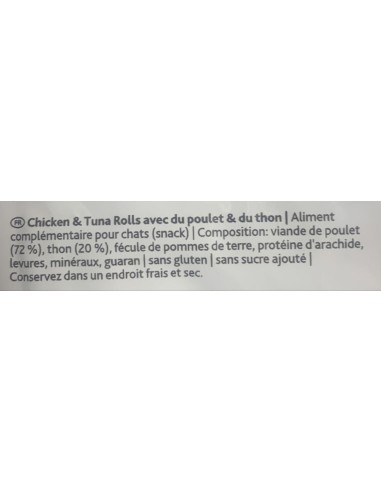 Premio roulé de poulet et thon 50g