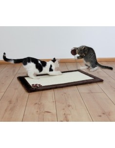 Tapis griffoir avec jouet, tapis en sisal/peluche