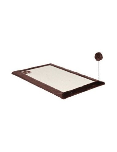 Tapis griffoir avec jouet, tapis en sisal/peluche