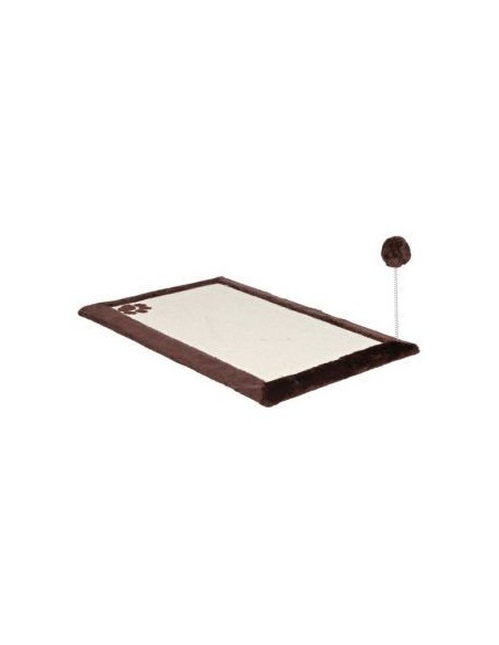 Tapis griffoir avec jouet, tapis en sisal/peluche