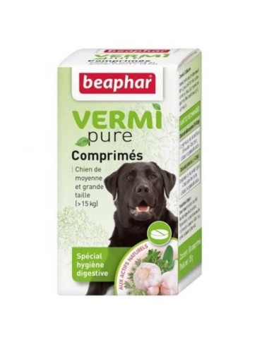 Beaphar Vermipure comprimés purge aux plantes - chien moyen et grande taille