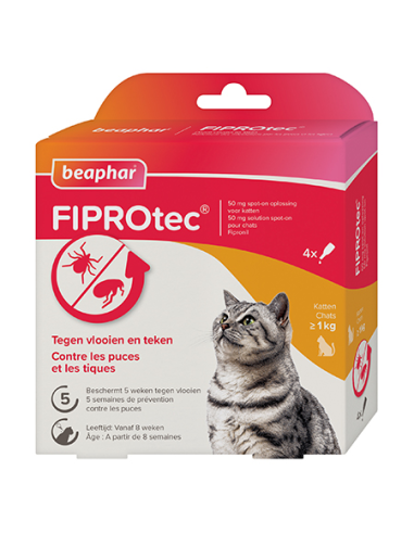 FIPROtec, pipettes antiparasitaires au Fipronil pour chat - LOT DE 6