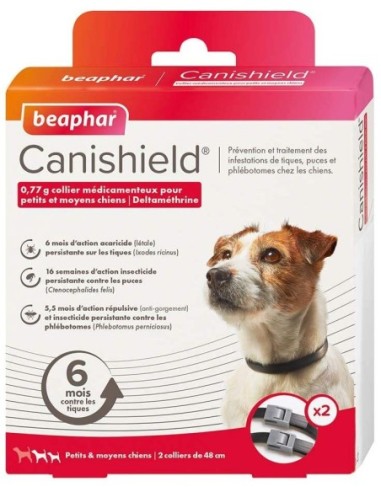 Collier canishield antiparasitaire pour chiens de tailles petites et moyennes