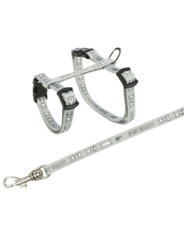 Harnais à motifs avec laisse pour petit lapin