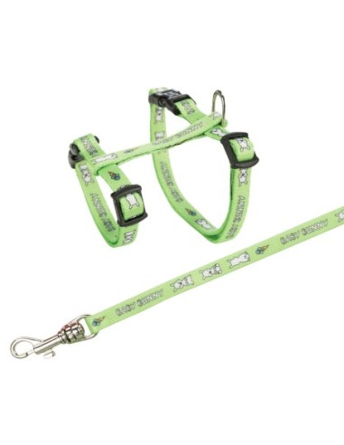 Harnais à motifs avec laisse pour petit lapin