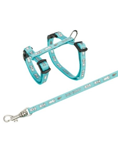 Harnais à motifs avec laisse pour petit lapin