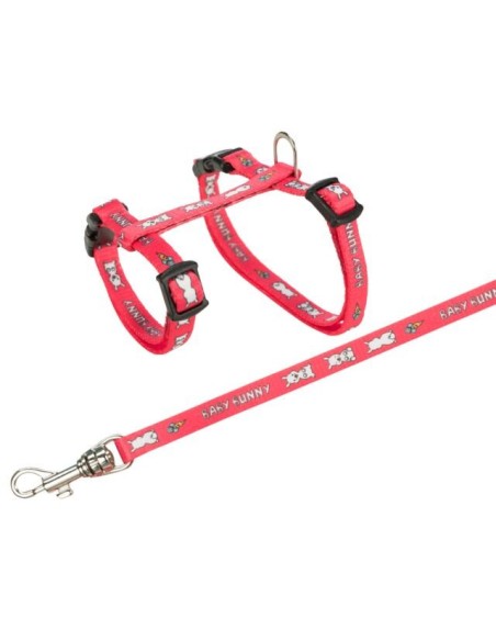 Harnais à motifs avec laisse pour petit lapin