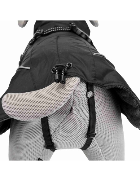 Manteau d’hiver noir pour chiens Brizon TRIXIE - Disponible en plusieurs tailles de 30 à 62cm de longueur de dos