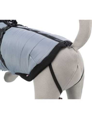 Manteau Pontis gris avec harnais intégré TRIXIE - Disponible en plusieurs tailles de 24 à 45cm de longueur de dos