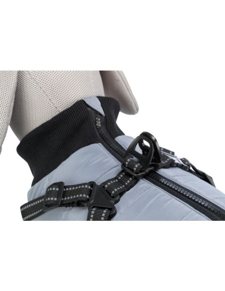 Manteau Pontis gris avec harnais intégré TRIXIE - Disponible en plusieurs tailles de 24 à 45cm de longueur de dos