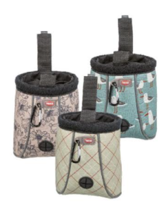 Pochette à friandises avec distributeur de sachets à déchets intégré