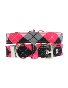 Collier Urban Pup Pink Argyle 2