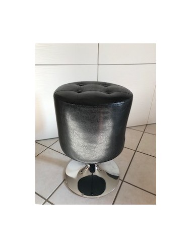Pouf sur pied similicuir Gwen noir
