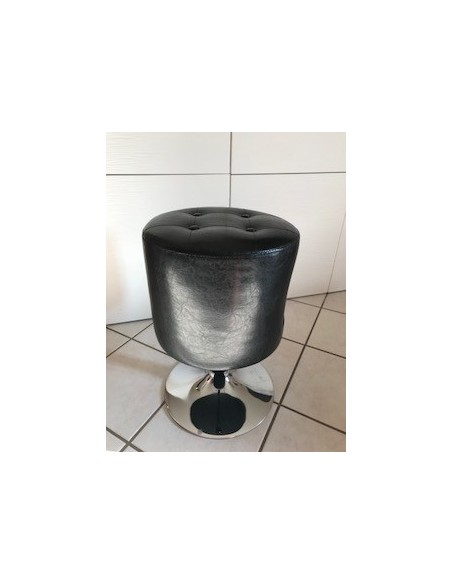 Pouf sur pied similicuir Gwen noir