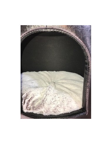 Pouf sur pied similicuir Gwen noir