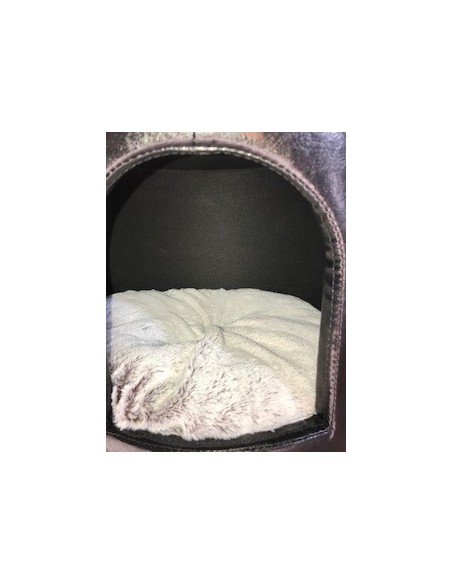 Pouf sur pied similicuir Gwen noir