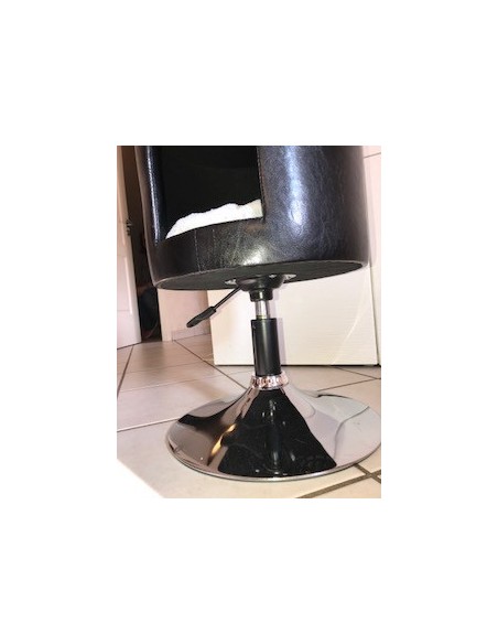 Pouf sur pied similicuir Gwen noir