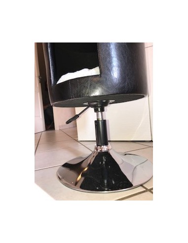 Pouf sur pied similicuir Gwen noir