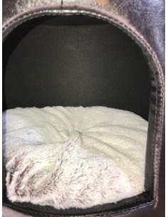 Pouf similicuir Gwen brun 2