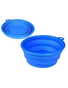 Mangeoire de voyage silicone bleu 17cm