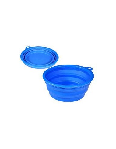 Mangeoire de voyage silicone bleu 17cm