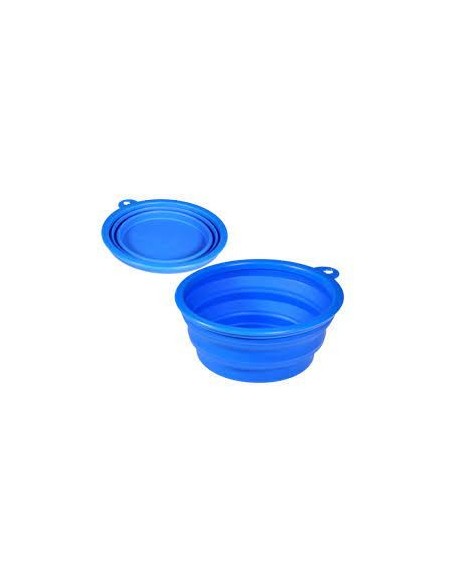 Mangeoire de voyage silicone bleu 17cm