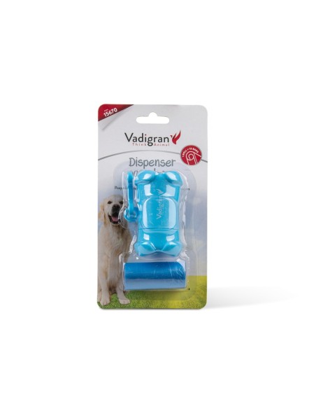 DISTRIBUTEUR SACHETS HYGIÉNIQUE OS BLEU+1 rouleau de 15 sacs