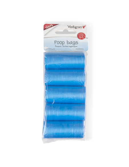 SACHETS HYGIÉNIQUES BLEUS - 5 ROULEAUX