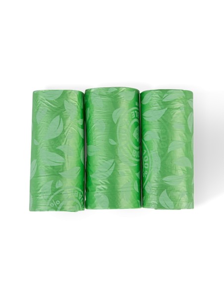 10 rouleaux de 15 sacs Ramasse crottes compostables - Sachets hygiéniques verts dégradables VADIGRAN