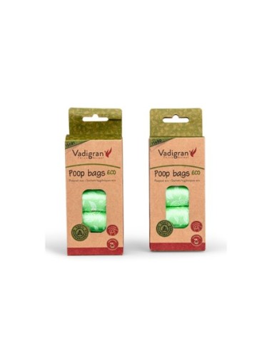 10 rouleaux de 15 sacs Ramasse crottes compostables - Sachets hygiéniques verts dégradables VADIGRAN