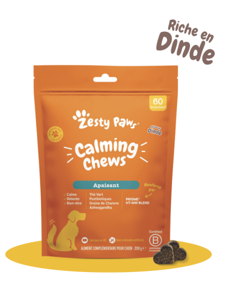 Friandises fonctionnelles ZESTY PAWS  CALMING CHEWS apaisant 60CT