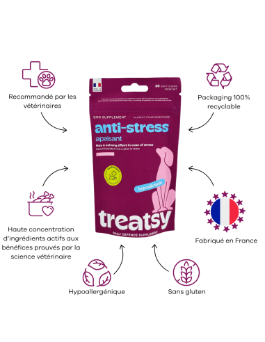Treatsy Daily Defence Anti-stress pour Chien - 30 bouchées