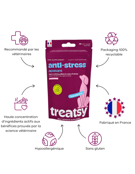 Treatsy Daily Defence Anti-stress pour Chien - 30 bouchées