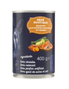 Pâtée Rustique chiens au Saumon et à la courgette