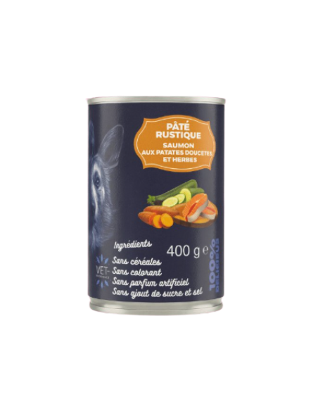 Pâtée Rustique chiens au Saumon et à la courgette
