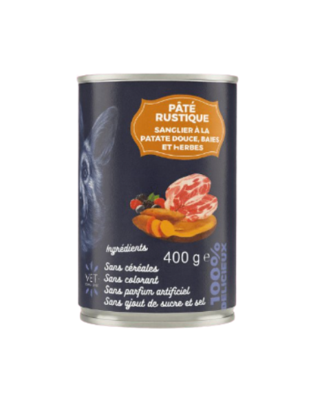 Pâtée Rustique chiens Sanglier et Patate douce