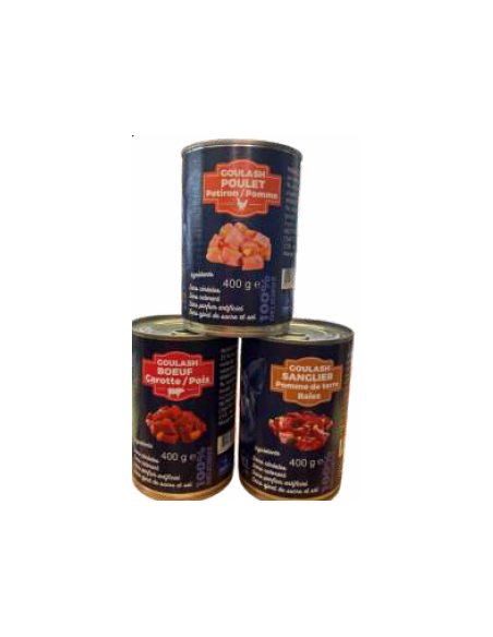 Pâtée style goulash sanglier, pommes de terre et baies