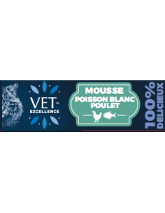 Mousse pour chats poisson blanc et poulet