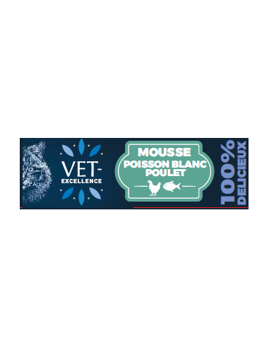 Mousse pour chats poisson blanc et poulet
