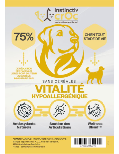 Croquette vétérinaires Peptide+ tout stade de vie Vitalité Hypoallergénique - INSTINCTIV CROC