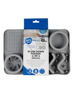 Bol anti glouton 4 en 1 Gris - tapis de léchage