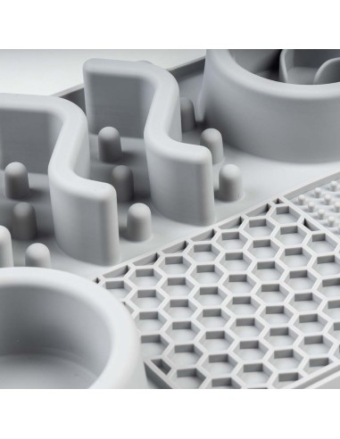 Bol anti glouton 4 en 1 Gris - tapis de léchage
