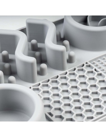 Bol anti glouton 4 en 1 Gris - tapis de léchage
