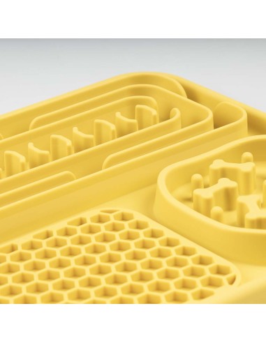 Bol anti-glouton 3-en-1 Jaune - tapis de léchage