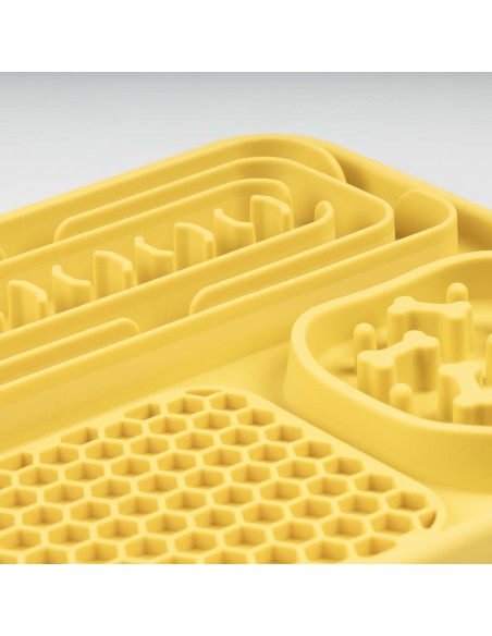 Bol anti-glouton 3-en-1 Jaune - tapis de léchage