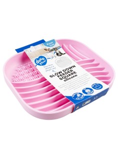 Bol  / gamelle de léchageanti-glouton carré Rose 2