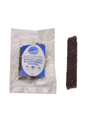 Lanières de cabillaud-myrtilles sachet de 70g